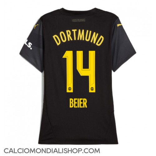 Maglie da calcio Borussia Dortmund Maximilian Beier #14 Seconda Maglia Femminile 2024-25 Manica Corta